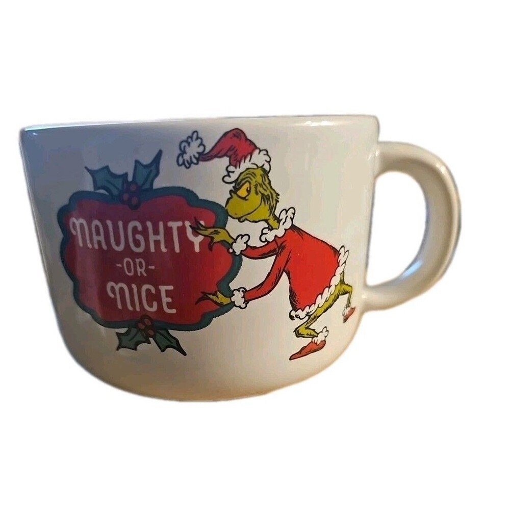 Dr. Seuss The Grinch Naughty Or Nice Coffee Or Soup Mug 2.5 Cup Capacity 2022